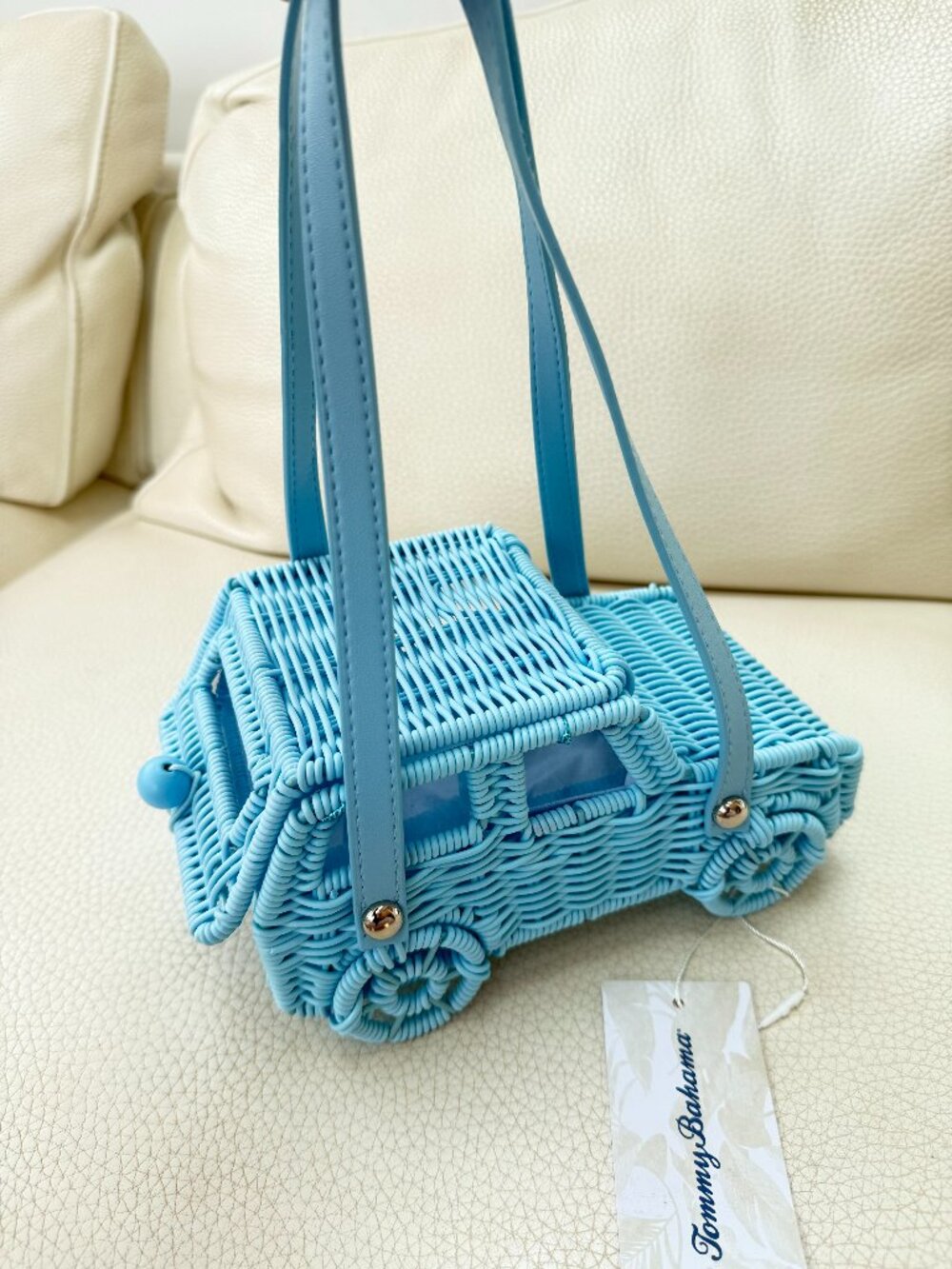 NWT Tommy Bahama Wicker Jeep SUV Car Bag purse tik tok viral BLUE